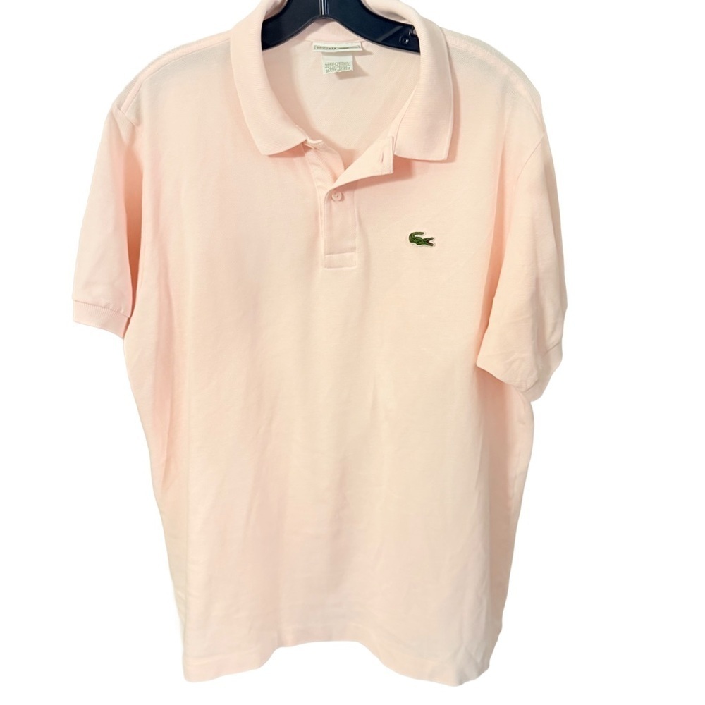 Lacoste Chemise RARE Men's Polo Shirt Mens Pink Cotton Made in France Sz 6 (XL)